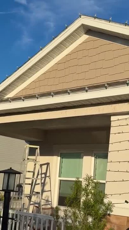 Roofline clip installation, in progress