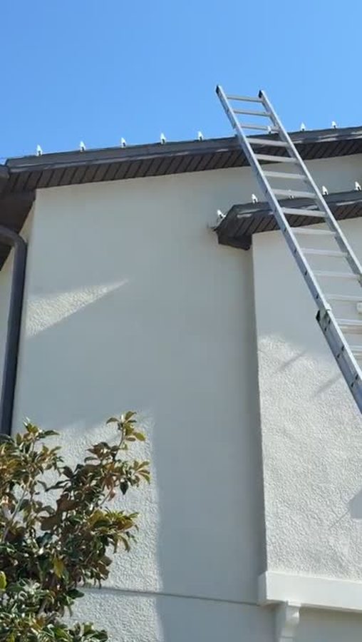 Roofline clips installed along the eaves